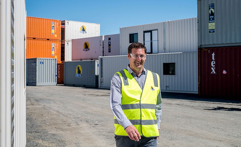 Royal Wolf Business Development Manager (Tasmania) Michael Nicholson has managed the project with the Tasmanian Government, Bethlehem House and Hobart Women’s Shelter. Photo: Alastair Bett