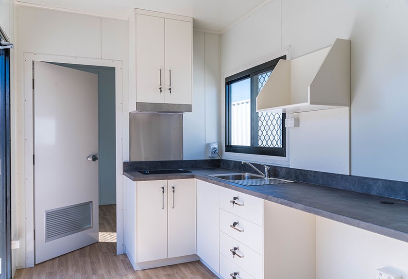 The shelters are equipped with a fully-functioning kitchenette. Photo: Alastair Bett
