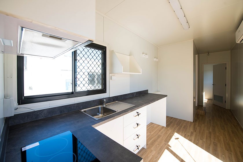 The 40-ft shelters have two bedrooms, a kitchenette and bathroom. Photo: Alastair Bett
